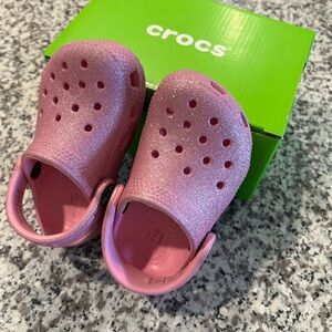 Crocs Kids Glitter Clogs - Pink